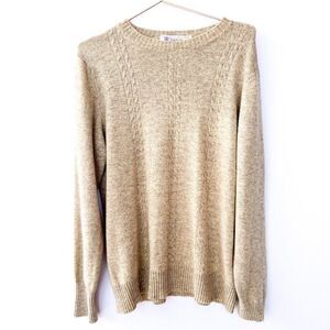 Vintage Philip Scott Lambswool Oatmeal Long Sleeve Cable Knit Sweater XL